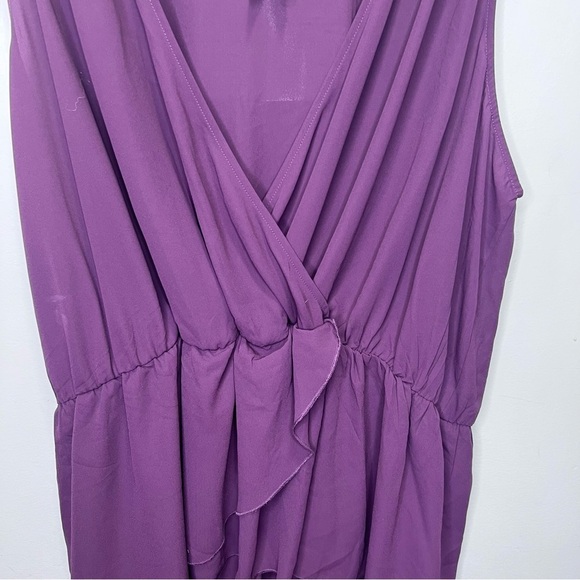 Melissa McCarthy Purple Faux Wrap Sleeveless Blouse Size 2x - Picture 3 of 10
